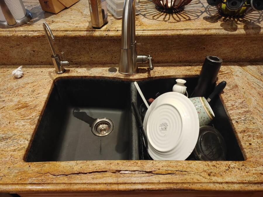 Before Work Black Kitchen Sink